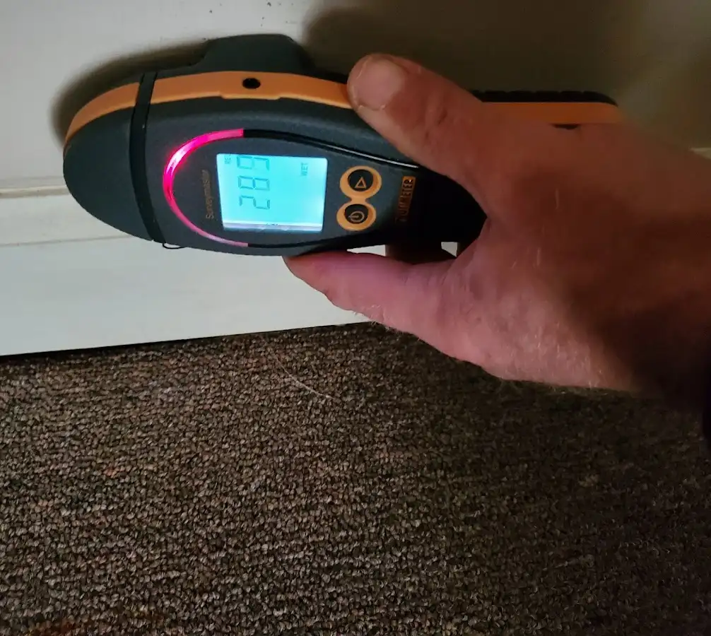 Moisture detection at baseboard during Burst Pipe Cleanup in Nanakuli